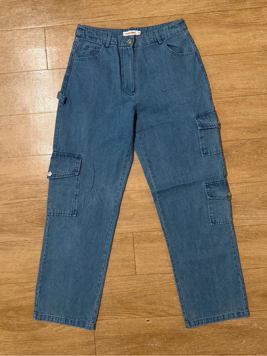 Pants - Denim Cargo Jeans - Dark Blue Utility Style size medium